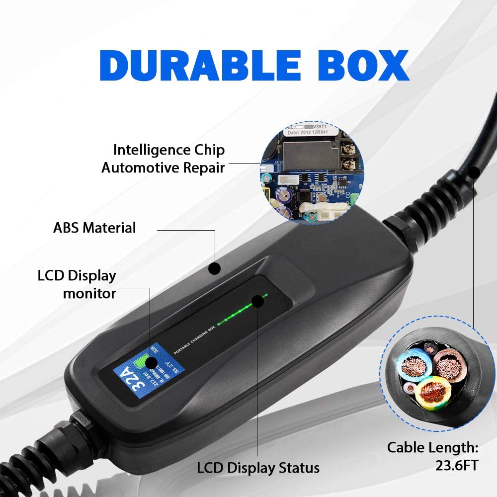 MOREC Type 1 40A Portable EV Charger with NEMA14-50 Plug Fast Electric Charging Solution - PCD040