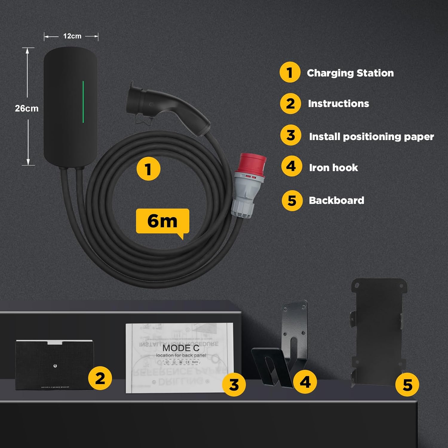 MOREC 11KW EV Wallbox Charger with Type 2 Plug 3 Phases Current Charging Station - YM30