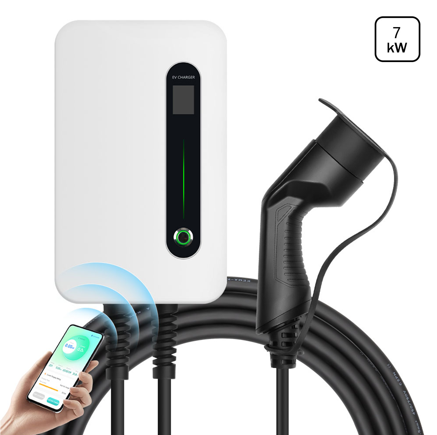 MOREC EV Wallbox Charger with Type 2 Plug 7KW APP Control EV Charging Station - F30APP