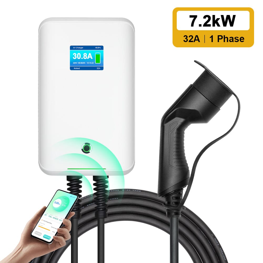 MOREC EV Wallbox Chargeur avec prise de type 2 APP Control 7/11/22KW EV Chargeur - MC20CAPP