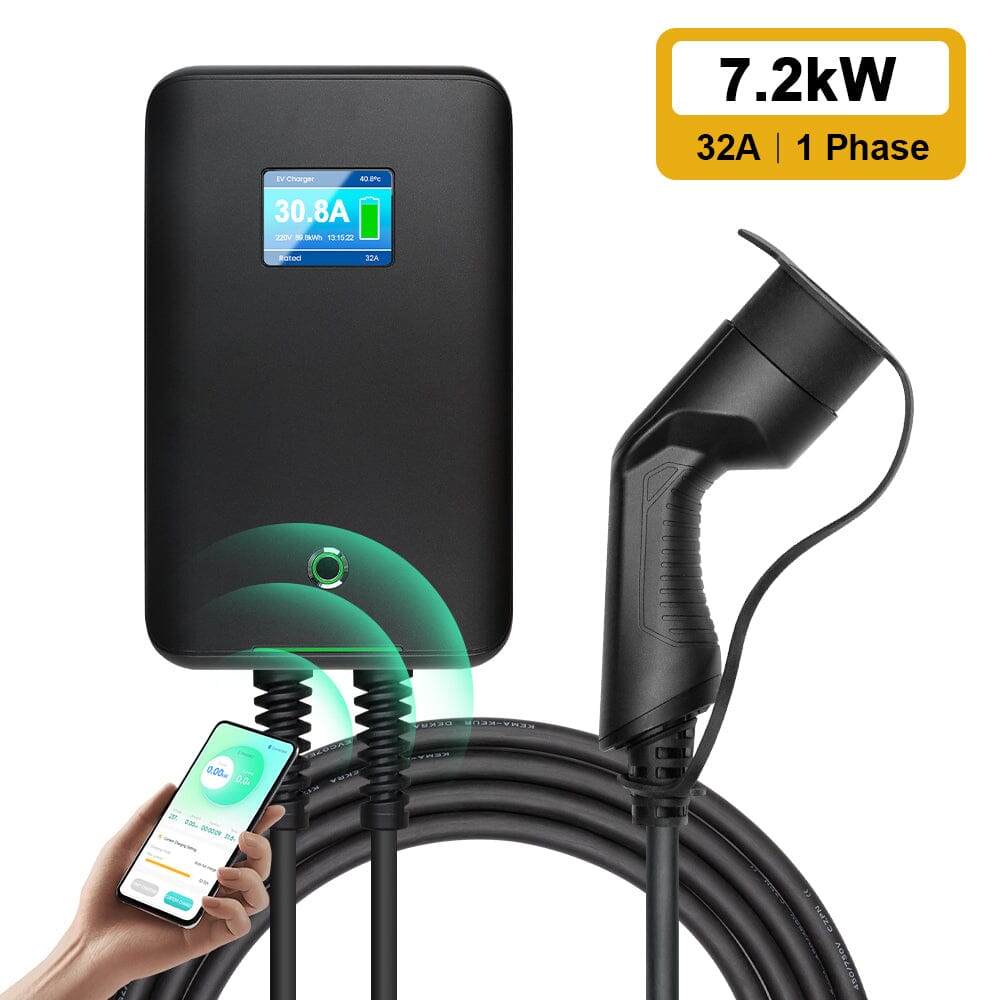 MOREC EV Wallbox Chargeur avec prise de type 2 APP Control 7/11/22KW EV Chargeur - MC20CAPP