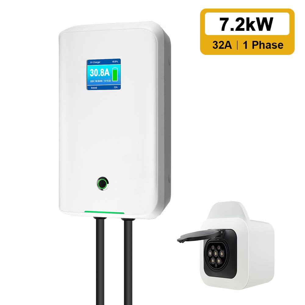 Morec Chargeur ev Type 2 32A 7 KW avec APP Prend en Charge la Connexion  Standard Bluetooth et WiFi pour la Station de Charge ev Prise IEC 62196-2  Standard : : Auto et Moto