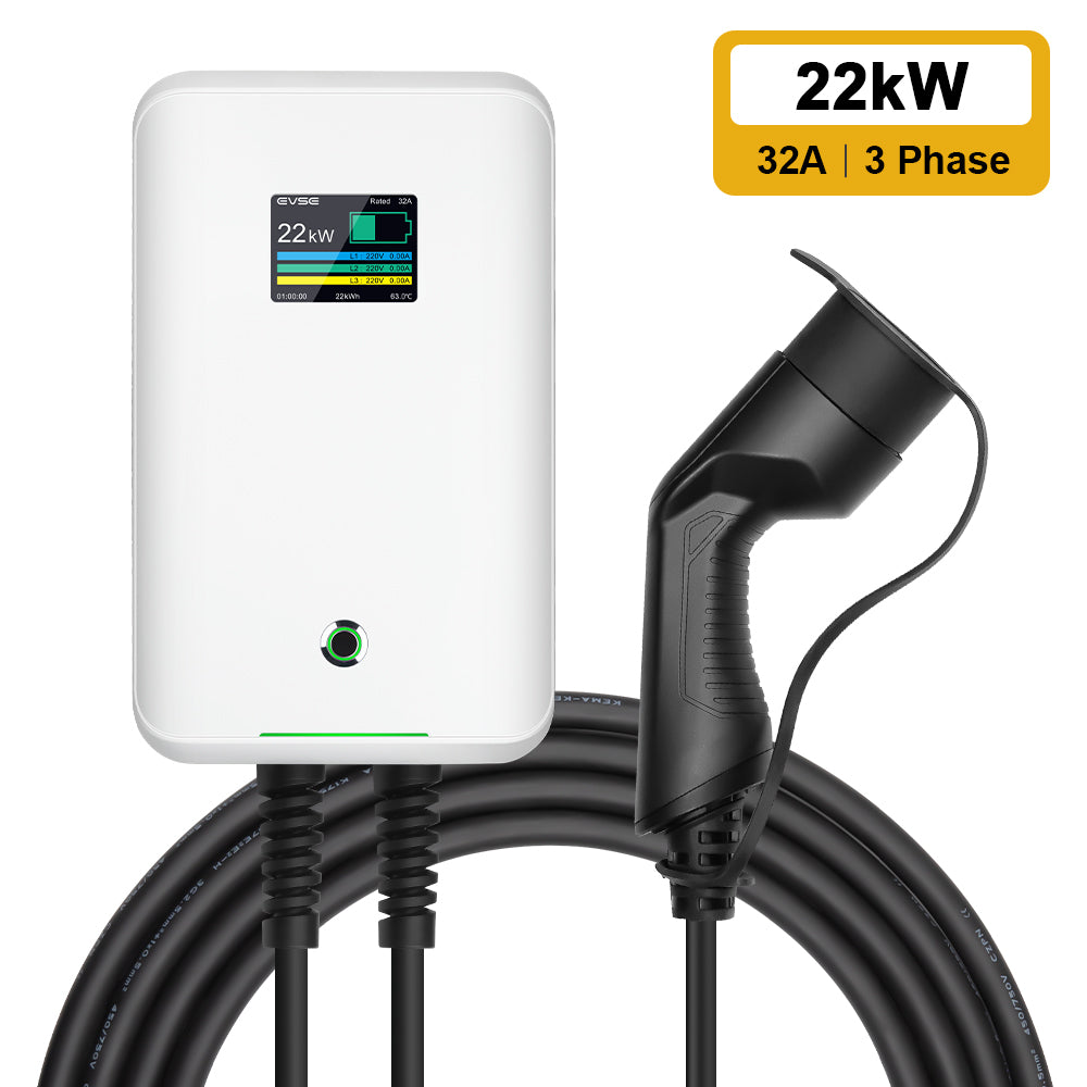 MOREC EV Wallbox Charger with Type 2 Plug 7/11/22KW EV Charging Station - MC20C