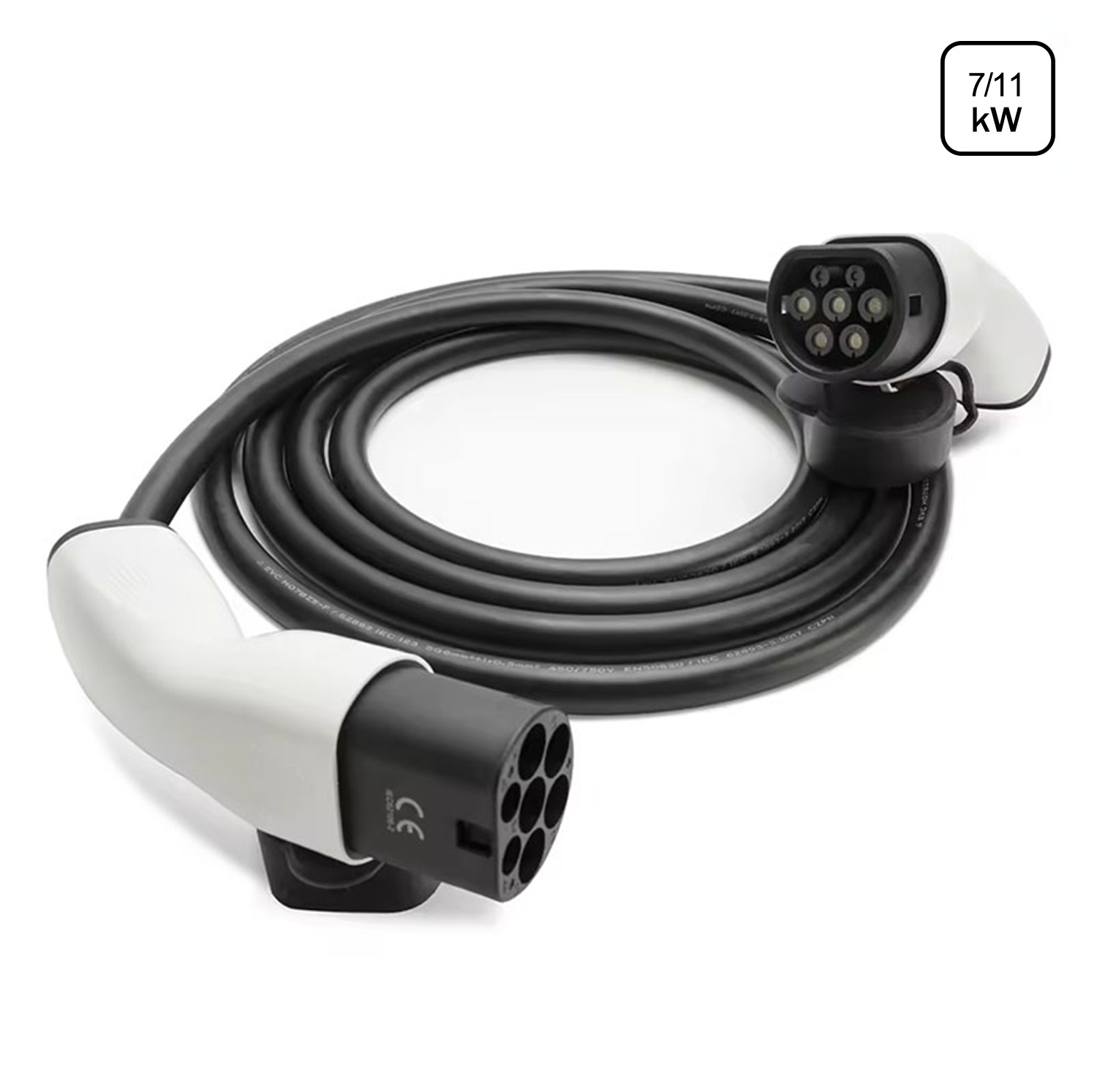 MOREC Type 2 7/11KW EV Charging Cable 5 Meter with White Plug - MS003/2