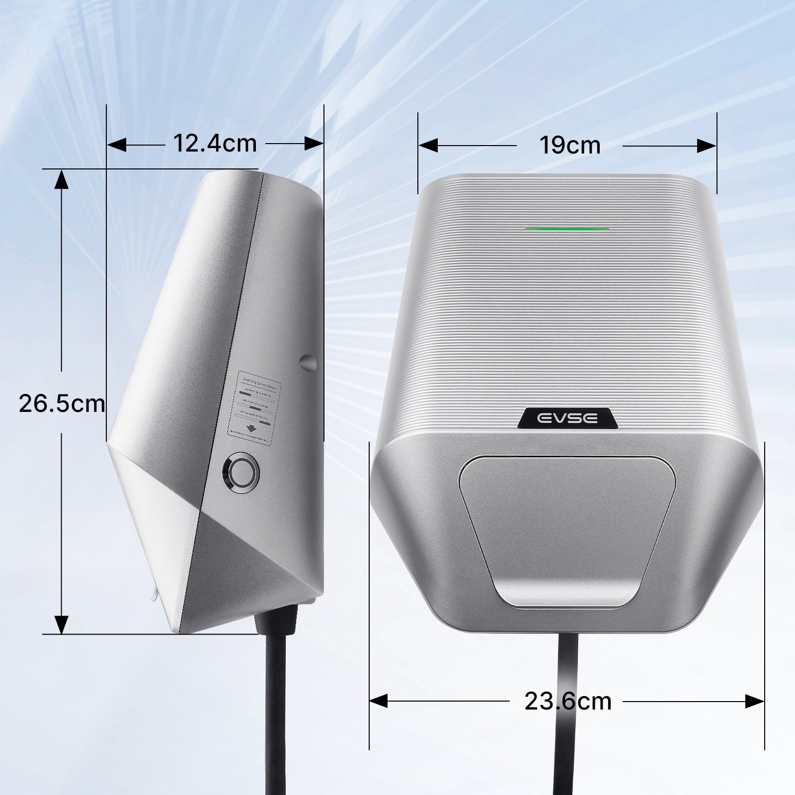 MOREC 7/22KW Adjustable Current 16A/24A/32A EV Wallbox Charger with Type 2 Socket - LX30