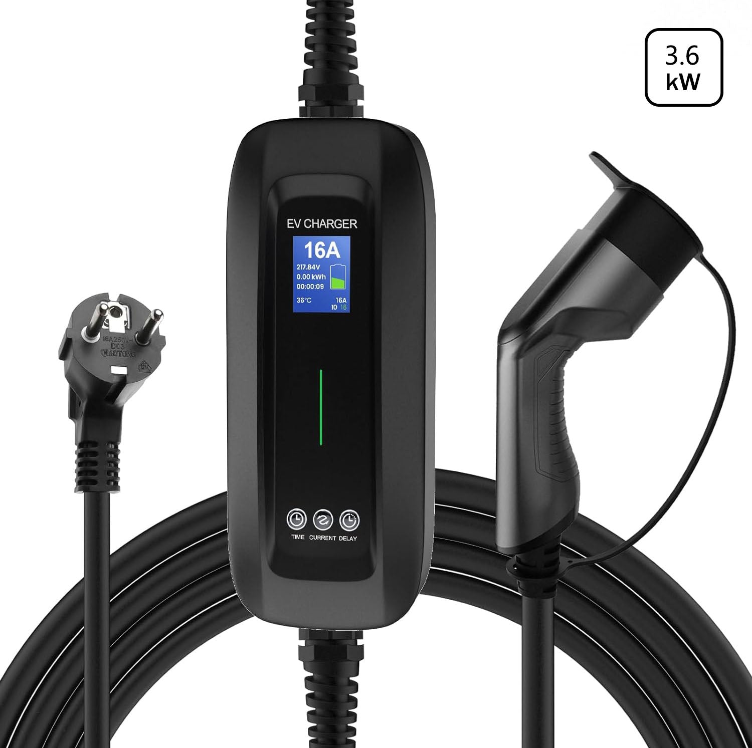 MOREC Type 2 Portable EV Charger with Schuko Plug Delay & Timer Function Available - PCD032