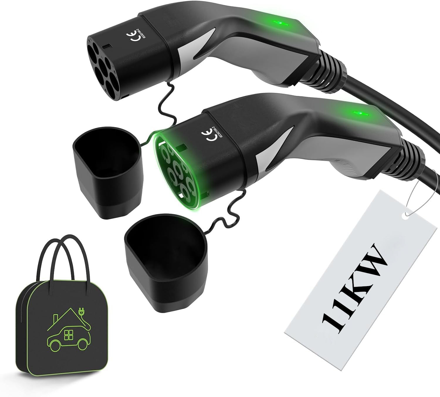 EVSE Kit - Plug with Indicator Light Type 2 11KW 16A EV Charging Cable with Carry Case -- WS002