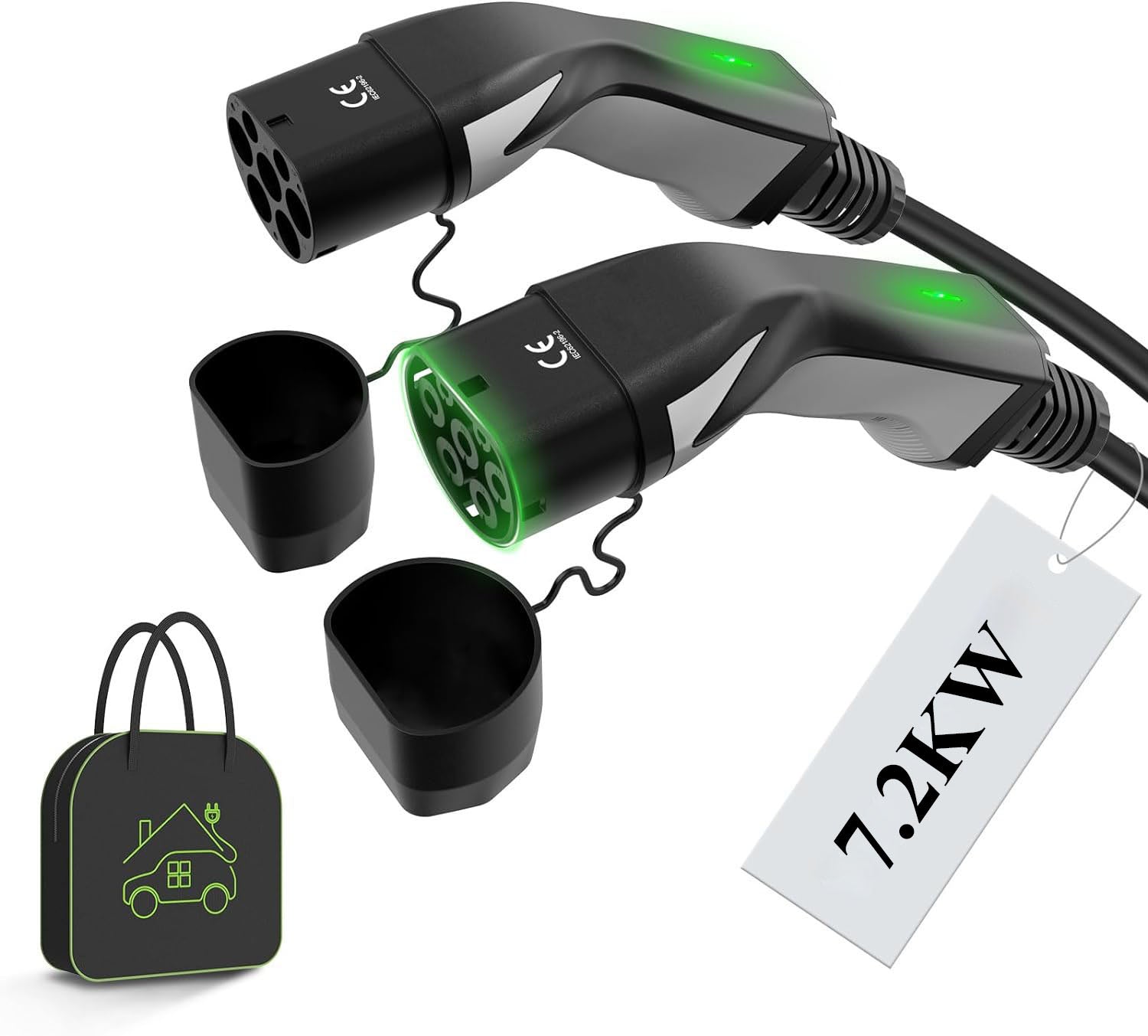 EVSE Kit -Plug with Indicator Light Type 2 Max7.2KW EV Charging Cable with Carry Case -- WS003