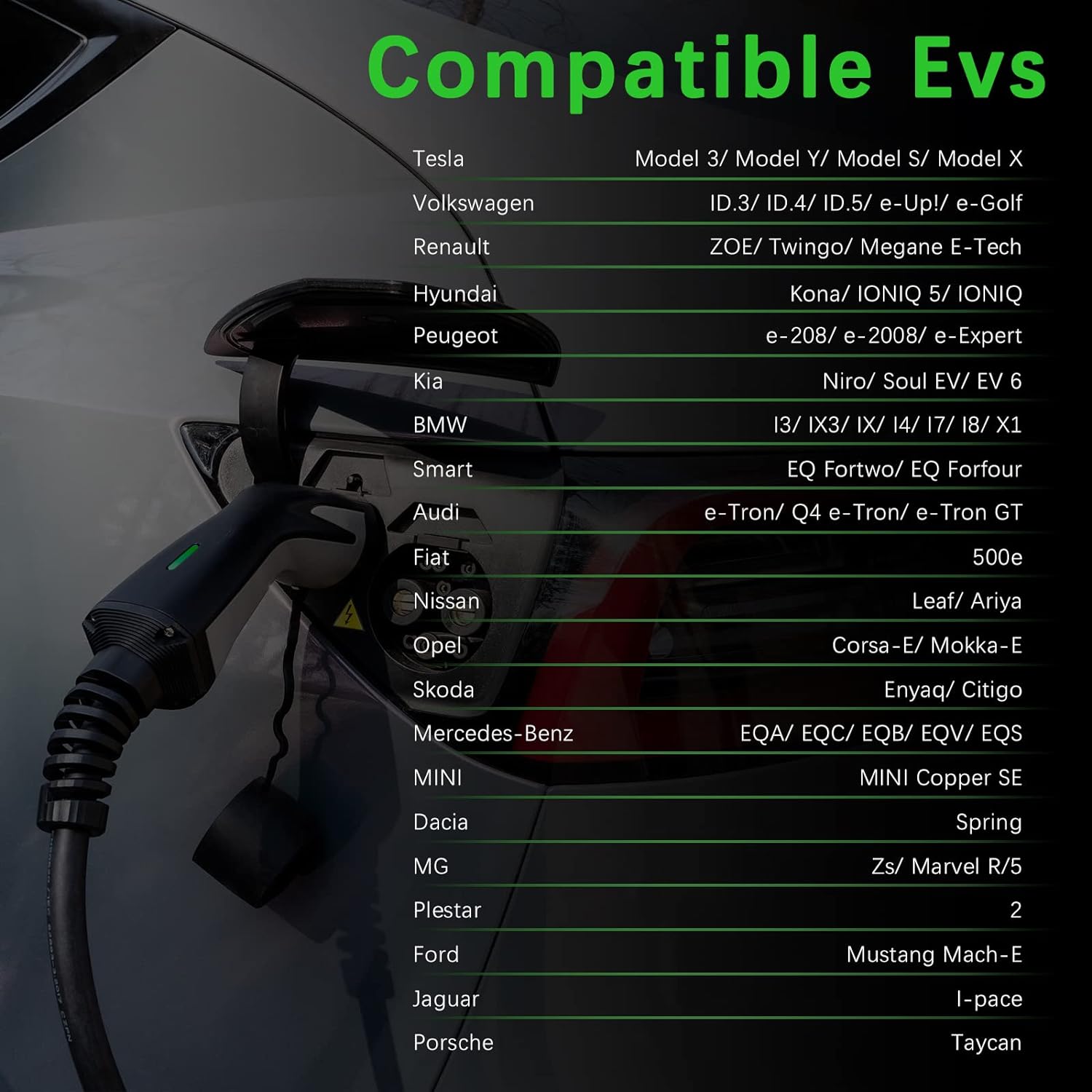 Cable de carga para vehículos eléctricos MOREC Type2 22KW 32Amp