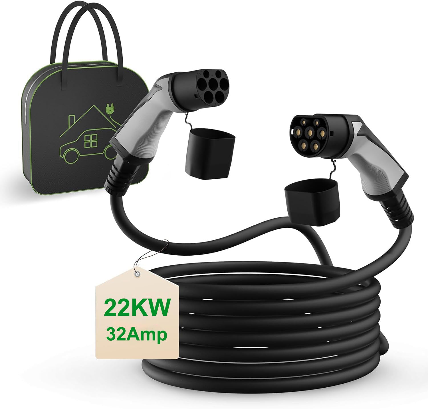 EVSE Kit -Plug with Indicator Light 22KW Type 2 EV Charging Cable with Carry Case -- WS004