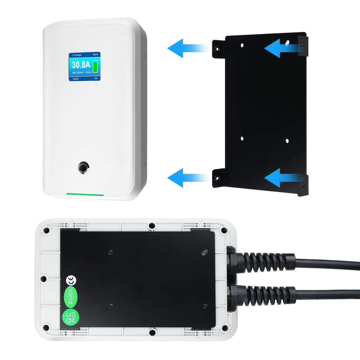 MOREC MC20 Electric Vehicle Charging Station Type 2 MAX 22KW,With 20 ft Charging Cable