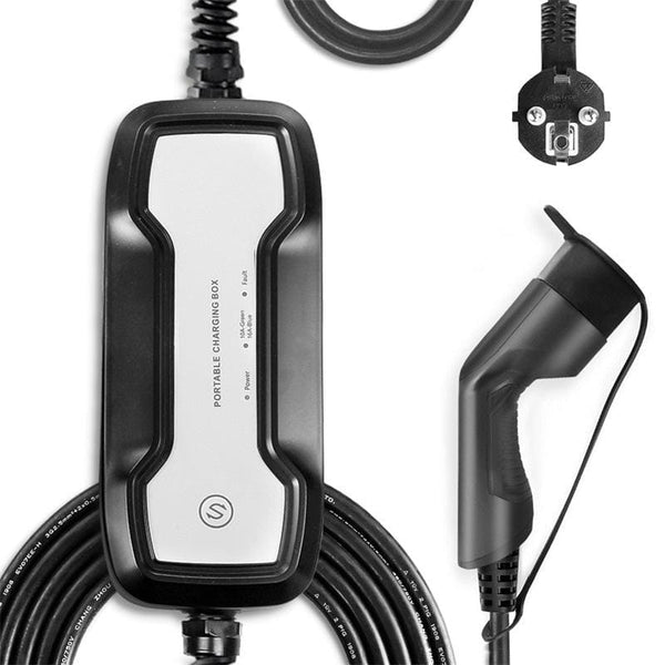 Zencar Evse Charger Type 1, Type 2, Schuko Plug, 230 V, 3.6 kW, EV Electric  Car Switchable Charging Box, 6 A / 8 A / 10 A / 12 A / 16, a Display  Charging Cable, 5–10 Metres : : Automotive